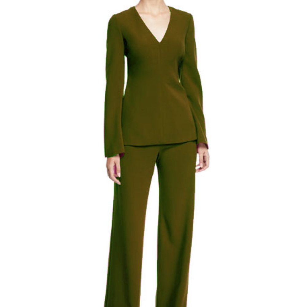 Black Halo Arya Two-Piece Crepe Long-Sleeve Pant set 4